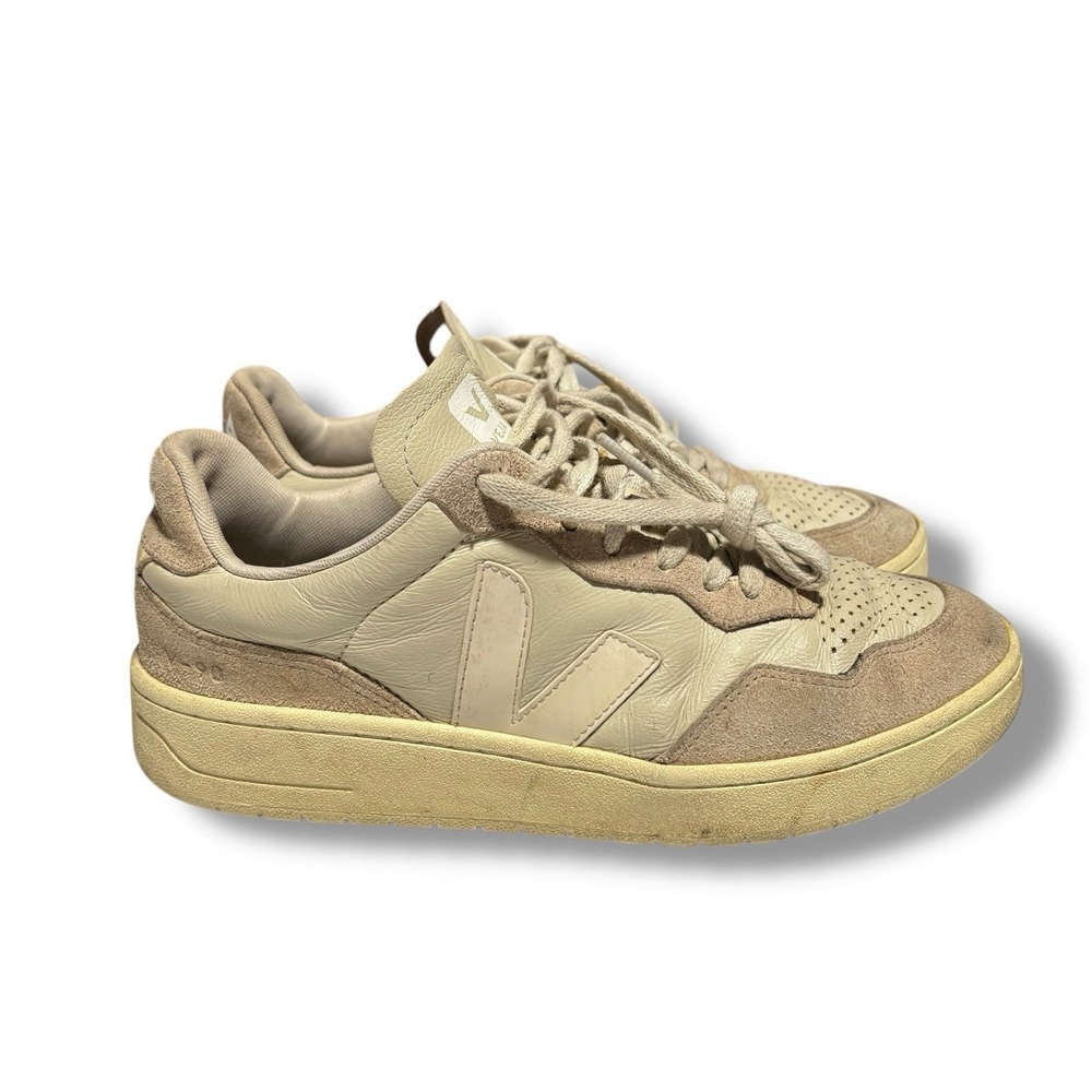 Veja V-90 Leather Sneaker Beige Men's Size 8